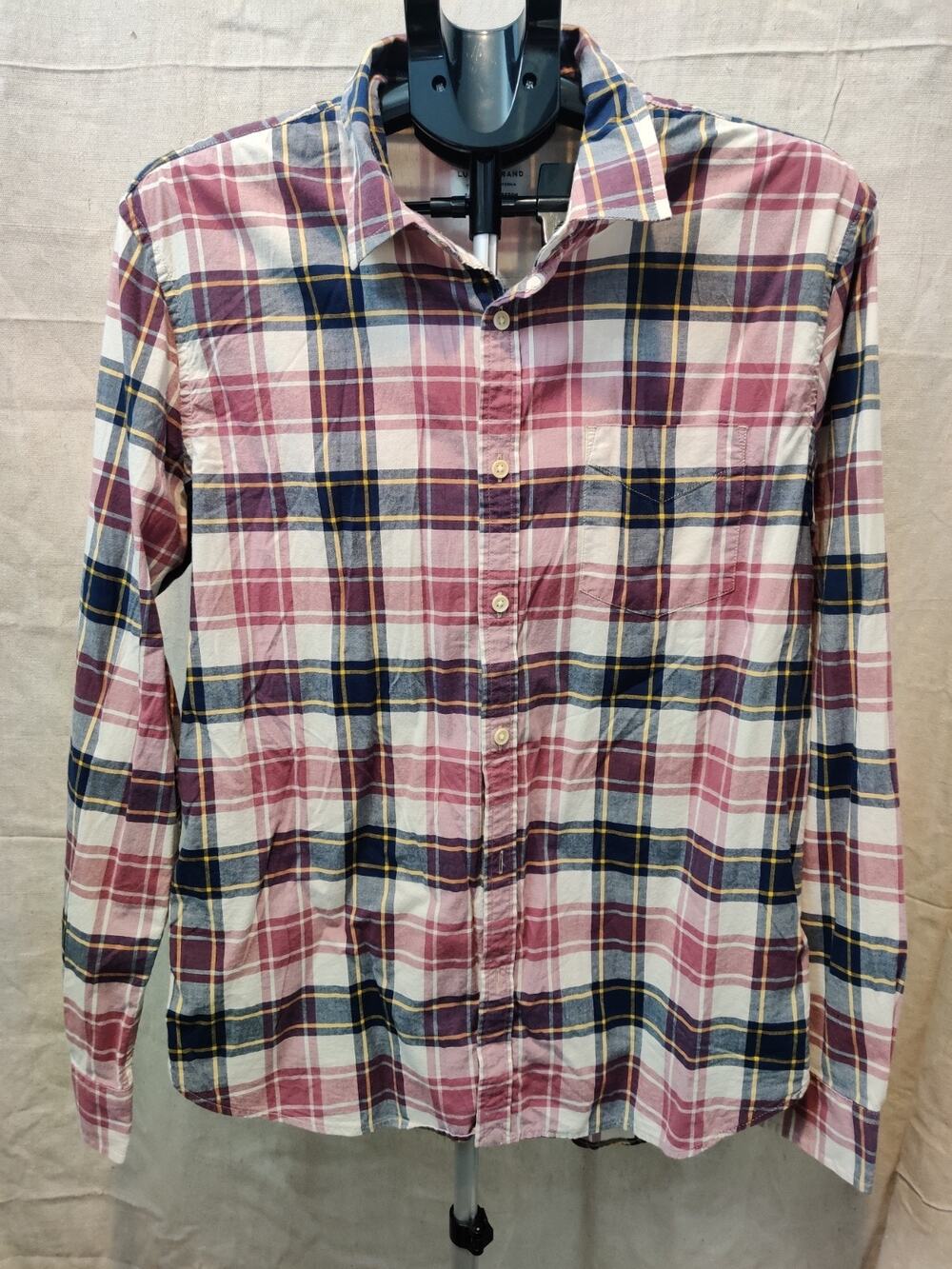 Vintage Lucky Brand Shirt Women's Size Large Plaid Button Up Saturday Stretch